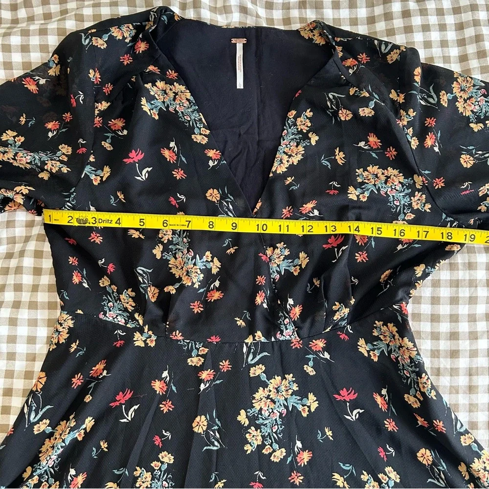 Free People Lilou Floral Bell Sleeve Mini Dress | Size L - Picture 9 of 15